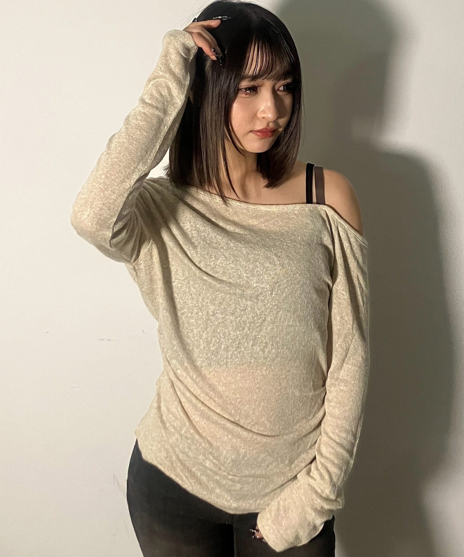 【美品】17ssアパルトモン◆オフショルダーニット ふわもちオフショルダーニット(ニット・セーター) | a.v.v(アー・ヴェ