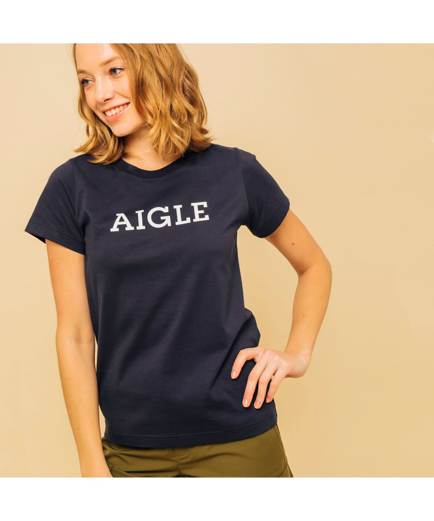 AIGLE吸水速乾 メーカー包装済 永遠の定番モデル エーグル ロゴTシャツ グラフィック