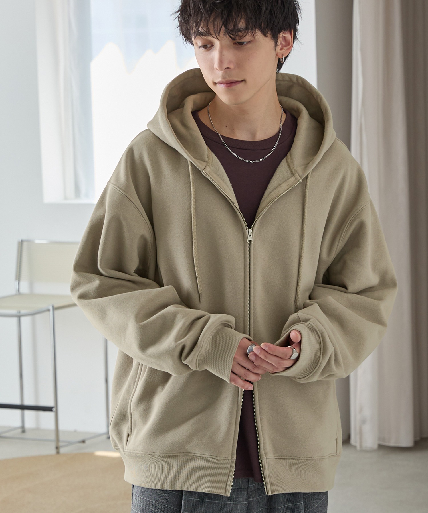 ヘビーウェイトルーズベーシックフルジップパーカー MONO-MART│MONO