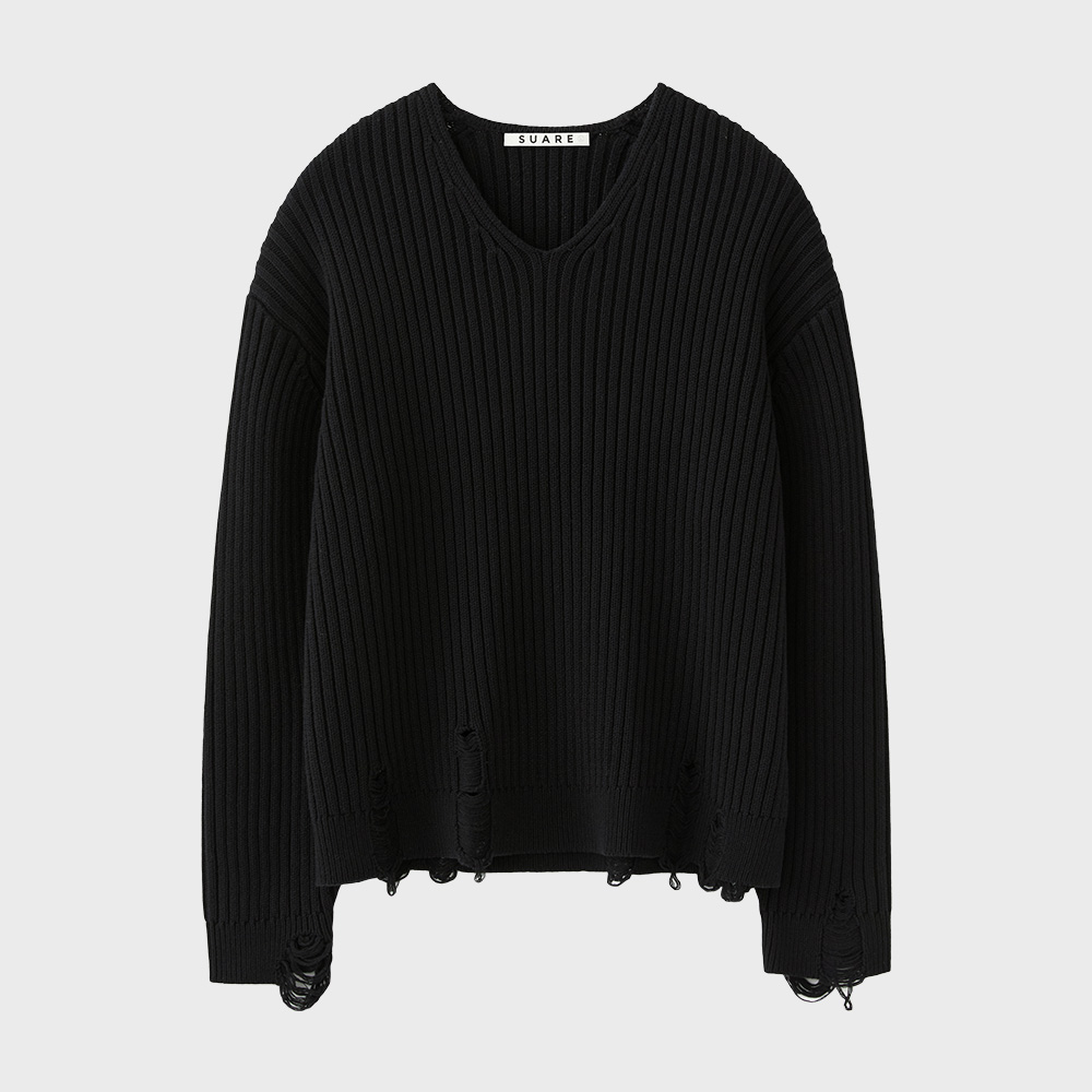 Detroit Cotton V‑neck нит чёрный