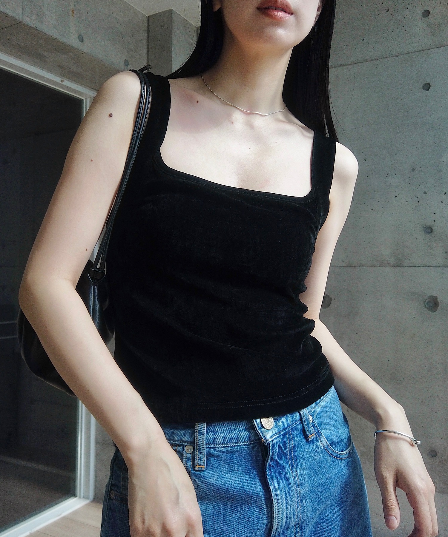 RIKA × forksy. 】カップ付き サマーベロア ラウンドスクエア