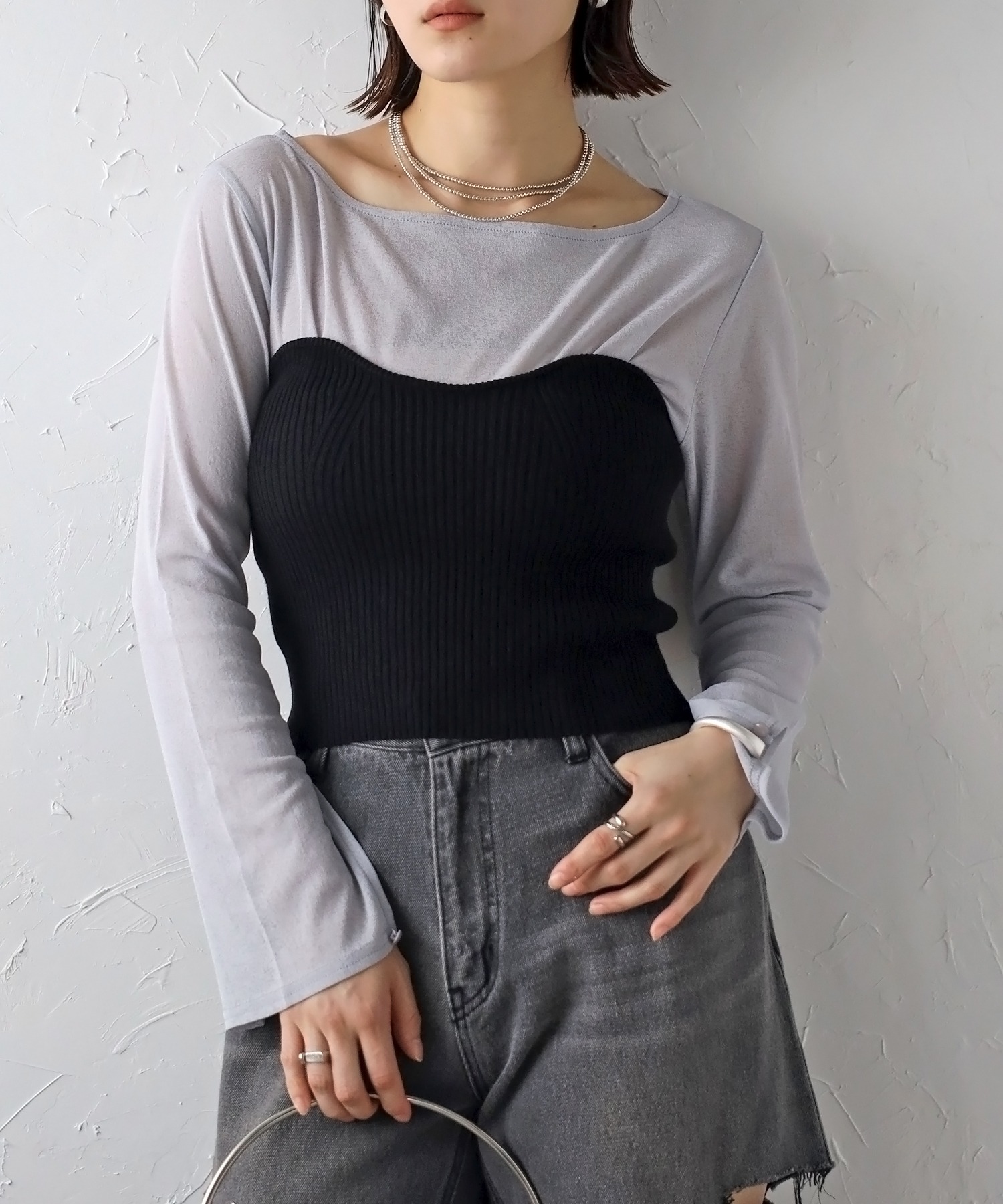 model：H163 着用サイズ：FREE