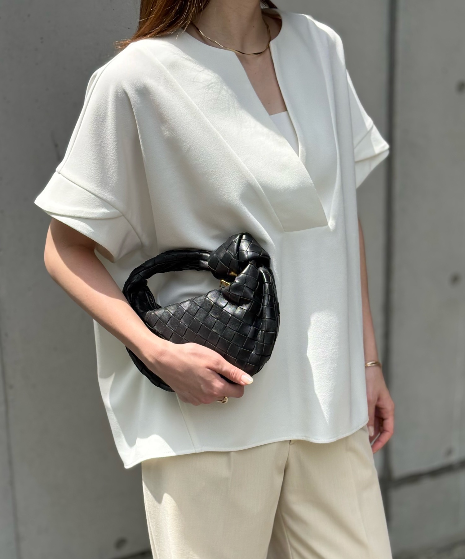 tシャツ カットジョーゼットキーネックオーバープルオーバー レディース カットジョーゼットキーネックオーバープルオーバー Emma Taylor