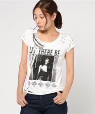 DESTROY ALL MONSTERS/LET THERE BE DARK プリント 安全ピン付Tシャツ