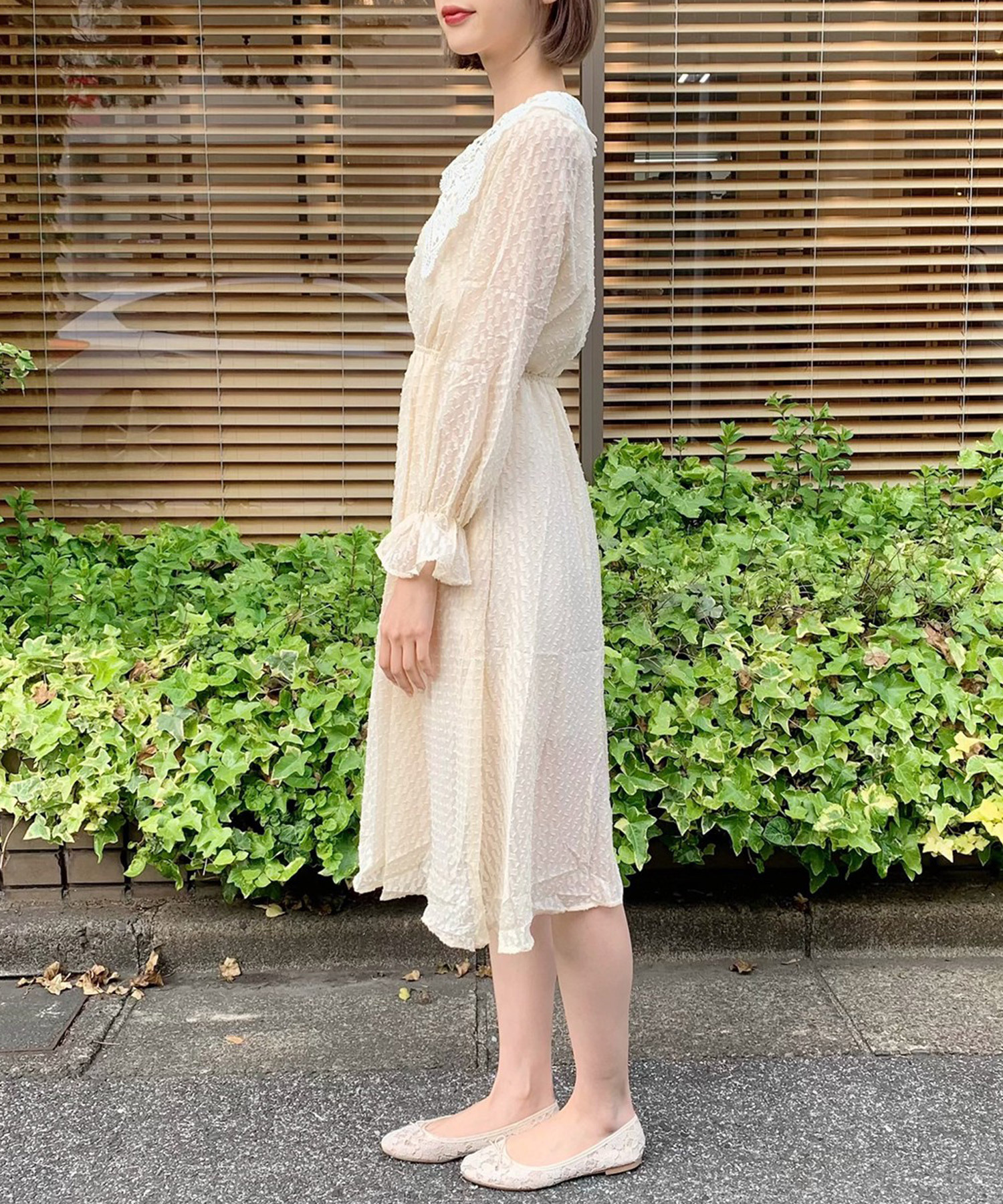 Titty Co Petit フラワー釦レースカラーワンピース Titty Co Petit Titty Co Online Store ティティーアンドコーオンラインストア