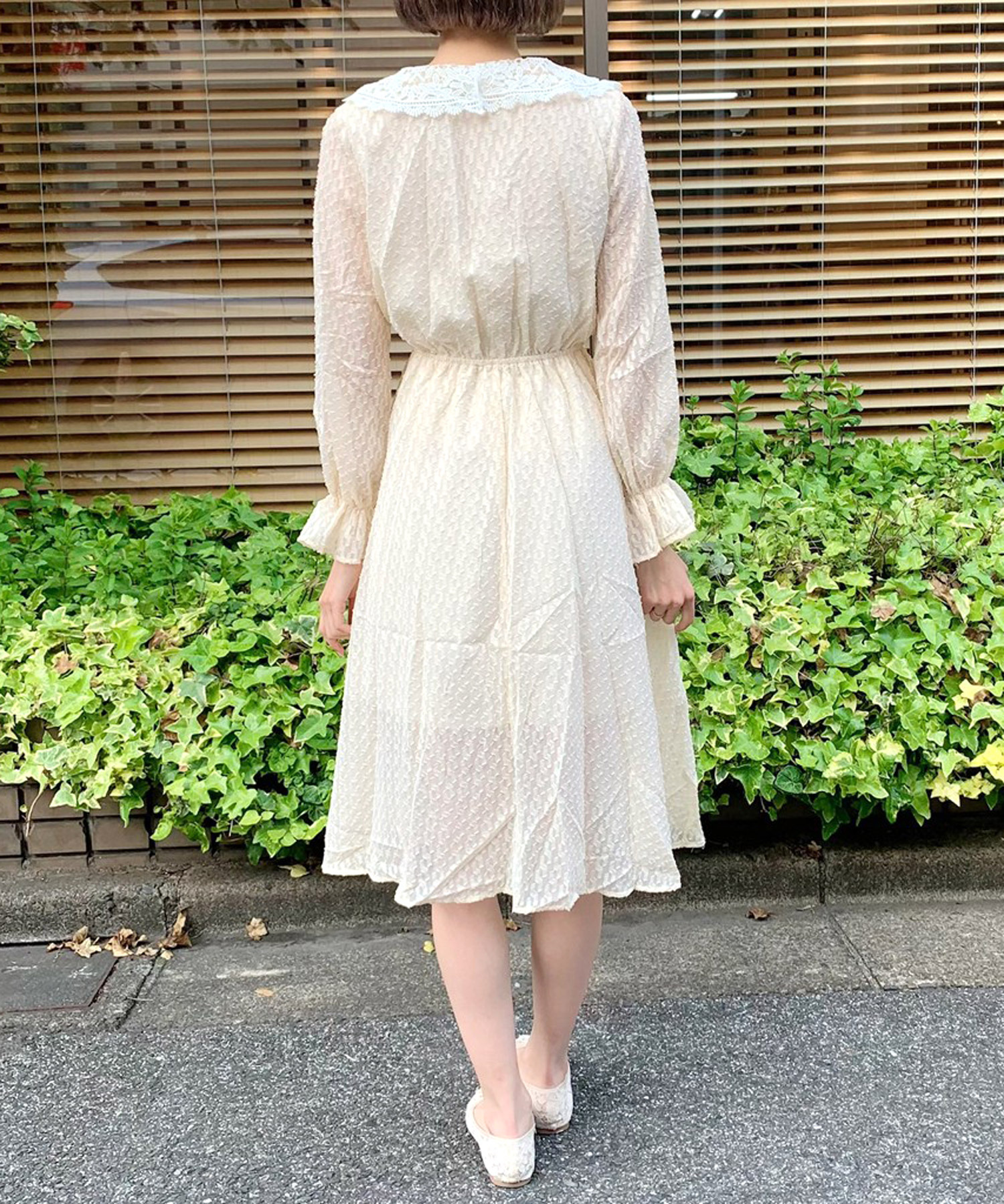 Titty Co Petit フラワー釦レースカラーワンピース Titty Co Petit Titty Co Online Store ティティーアンドコーオンラインストア