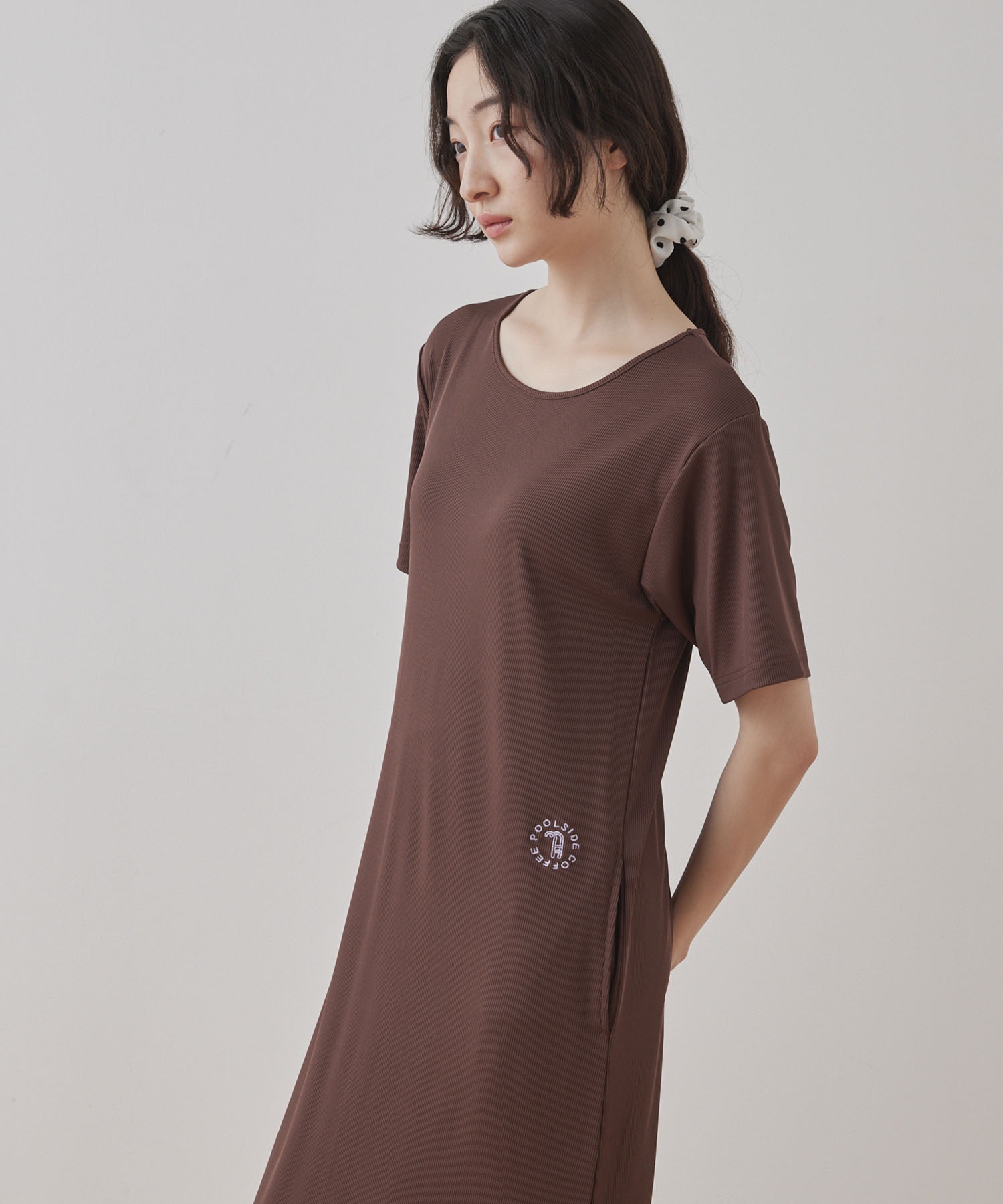unoppy商品 POOLSIDE COFFEE × Unblend 】ロゴ刺繍 カットリブ ハーフ