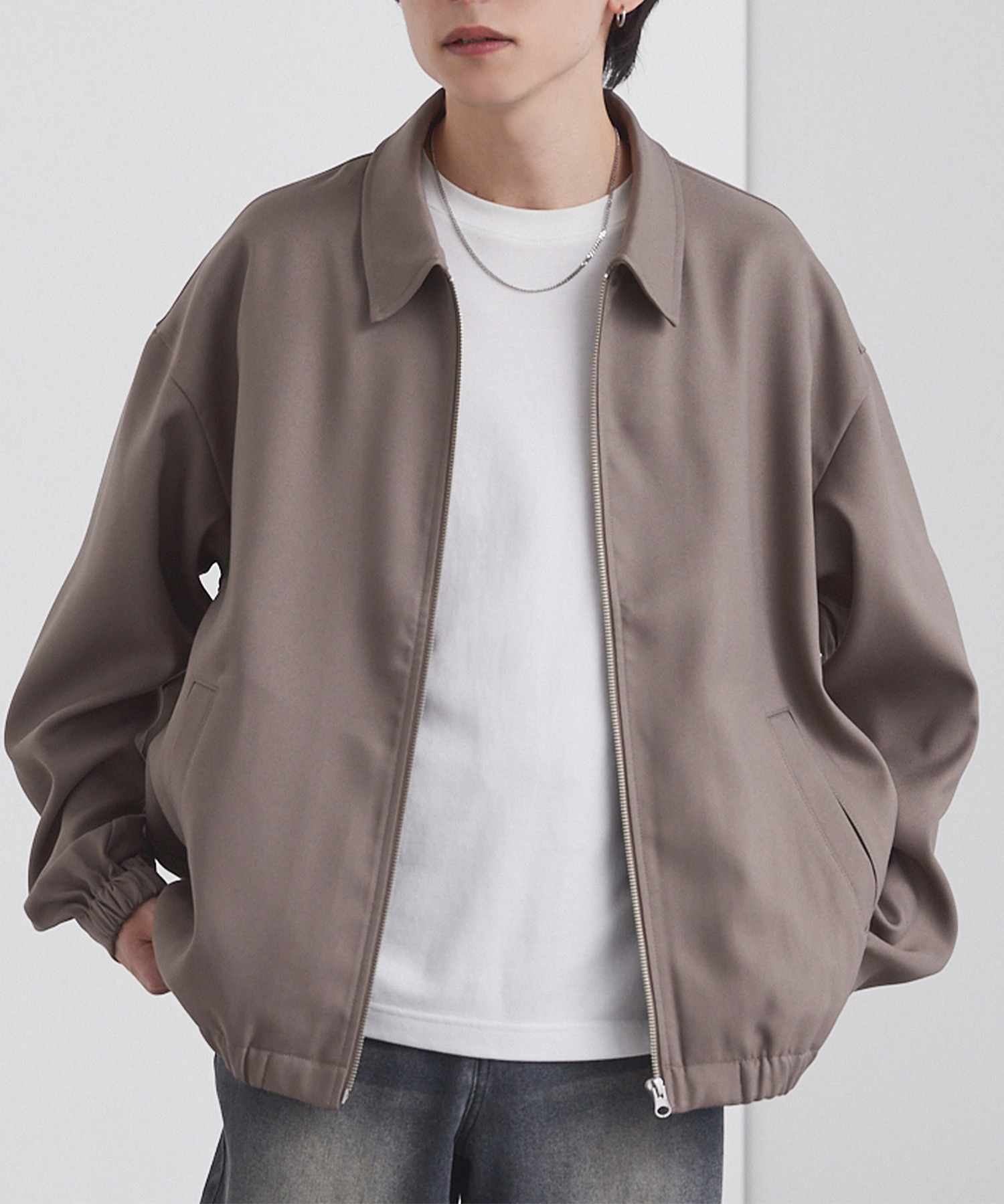 オーバーサイズ クロップド ジップアップ カルゼブルゾン MONO-MART