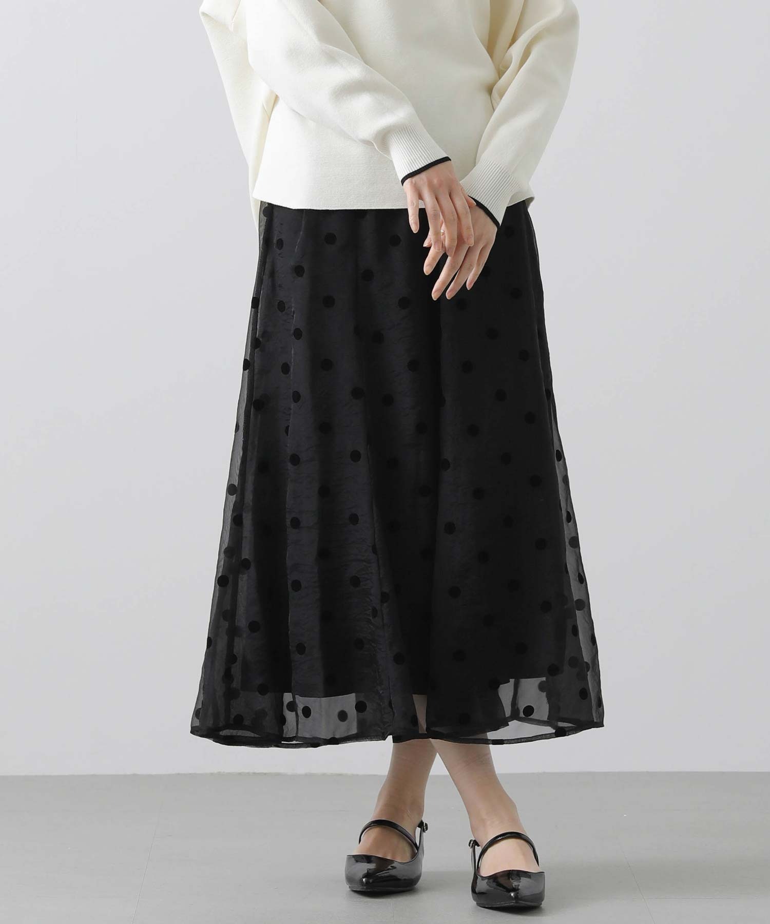 オーガンドットギャザースカート
