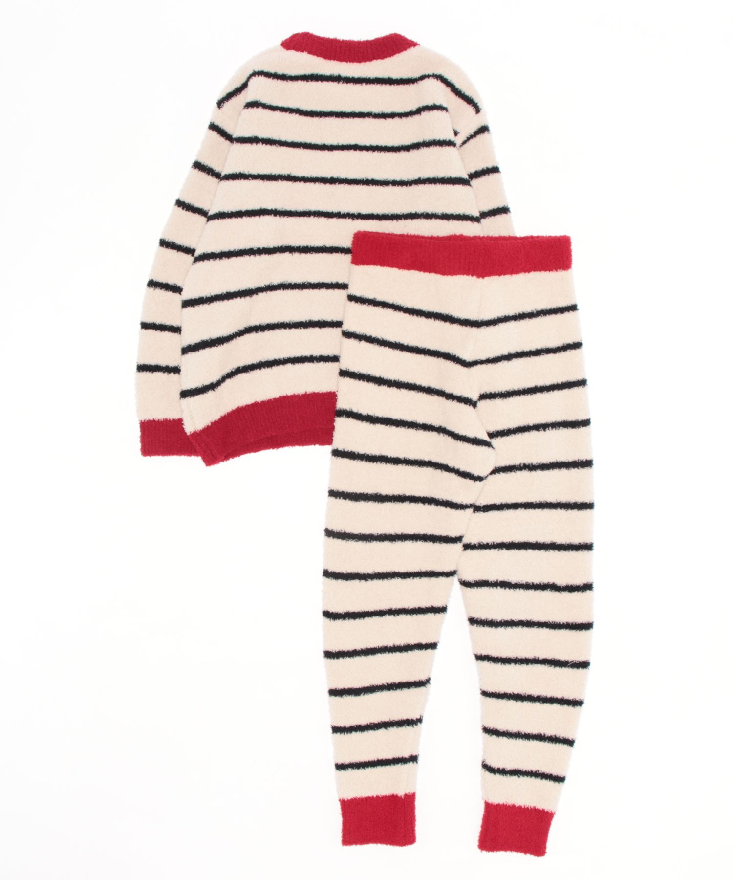 2点セット　秋冬もこもこ長袖＆ロングパンツ　柄ルームウェア