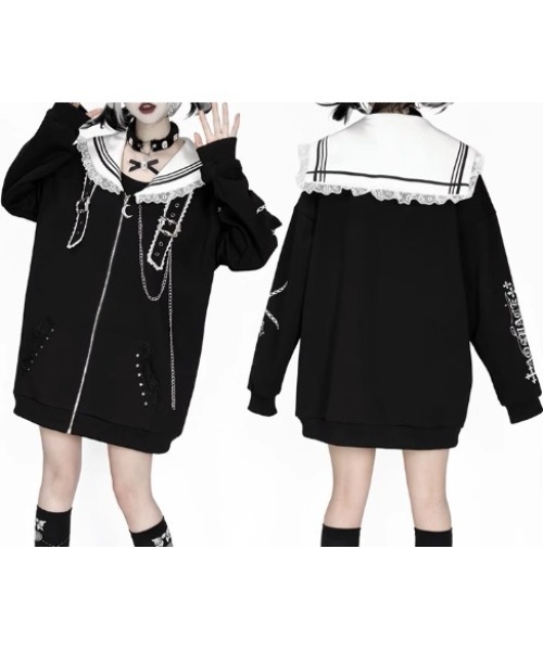 A'GEM/9 × .kom 『AOSPACE』ゴシックセーラーオーバーサイズジップ