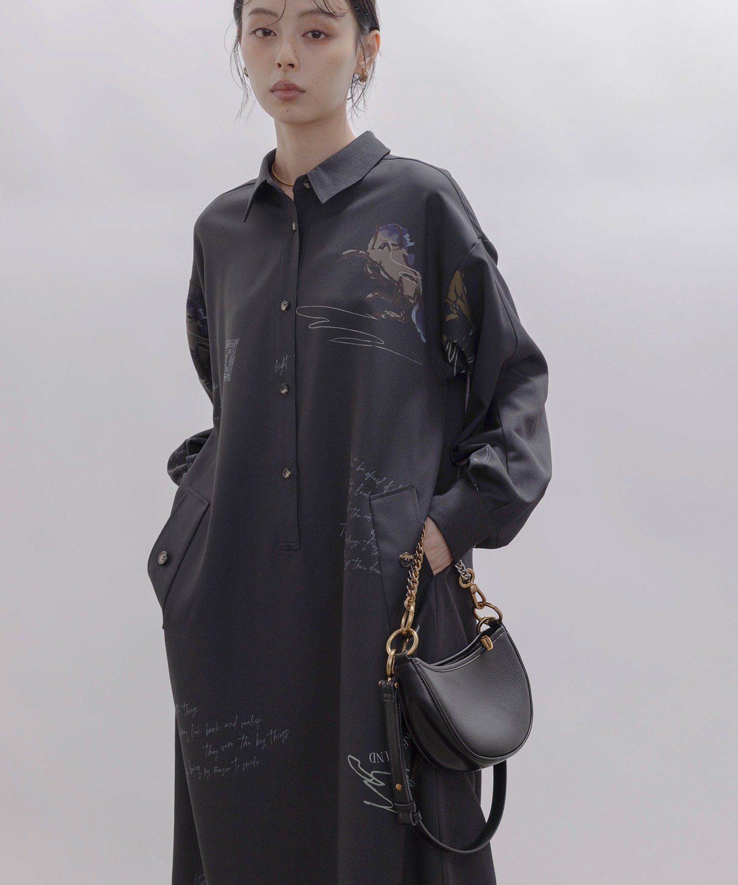 テキスト馬柄ptベルテッドシャツワンピース Eimee Law│Eimee Law