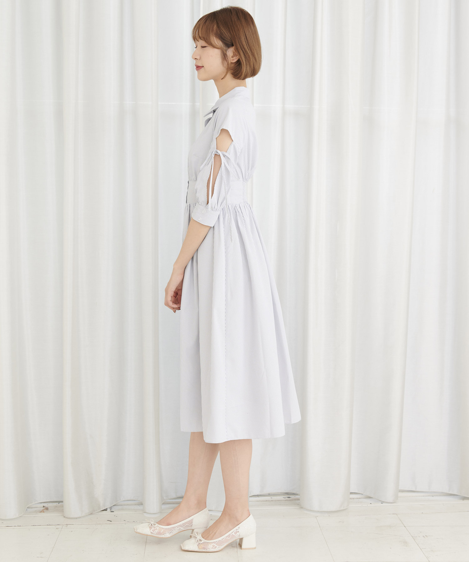 オープンショルダーストライプワンピース Titty Co Titty Co Online Store ティティーアンドコーオンラインストア