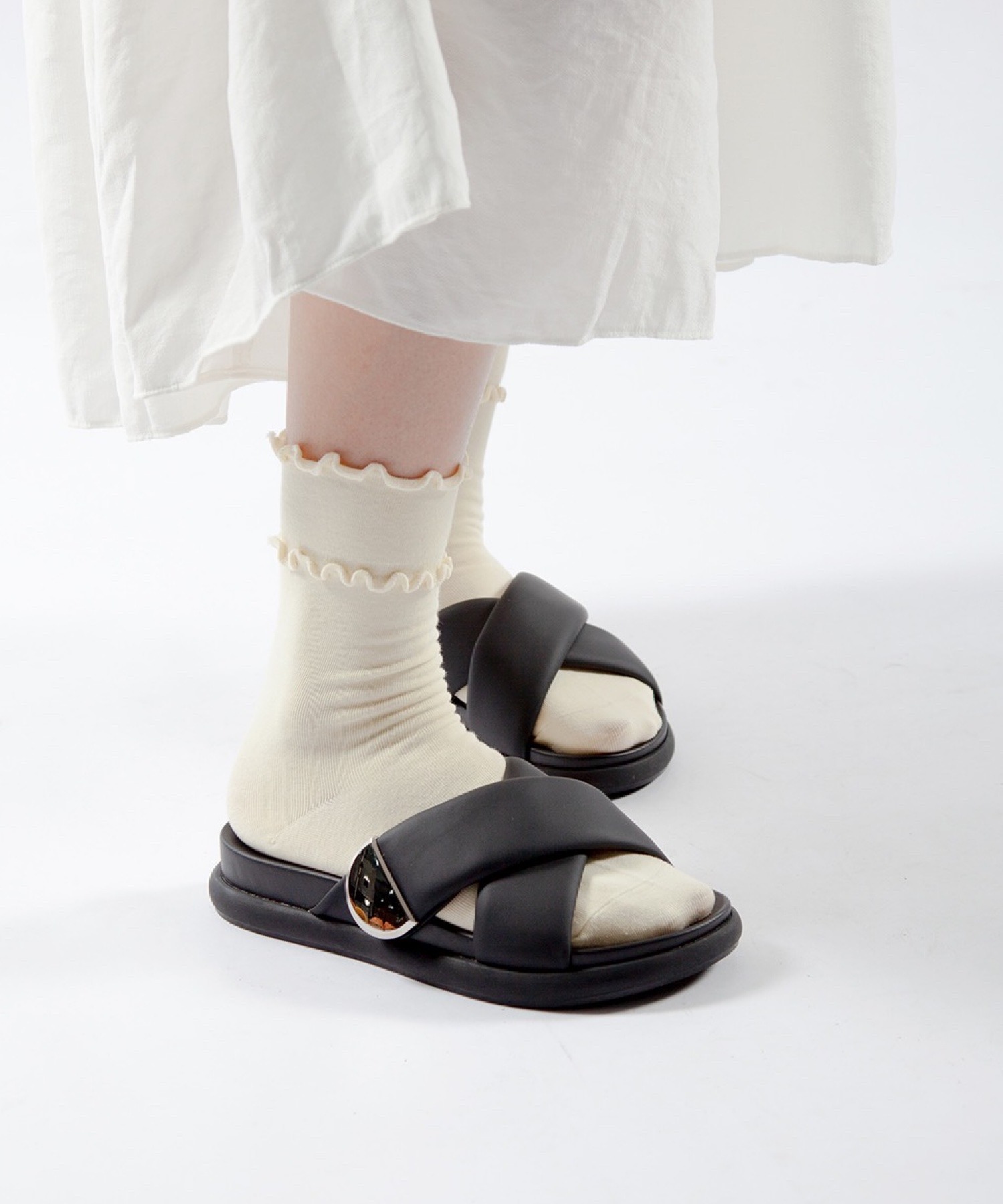 厚底/3.5cm】クロスサンダル ALL BLACK│Jeffrey Campbell OFFICIAL