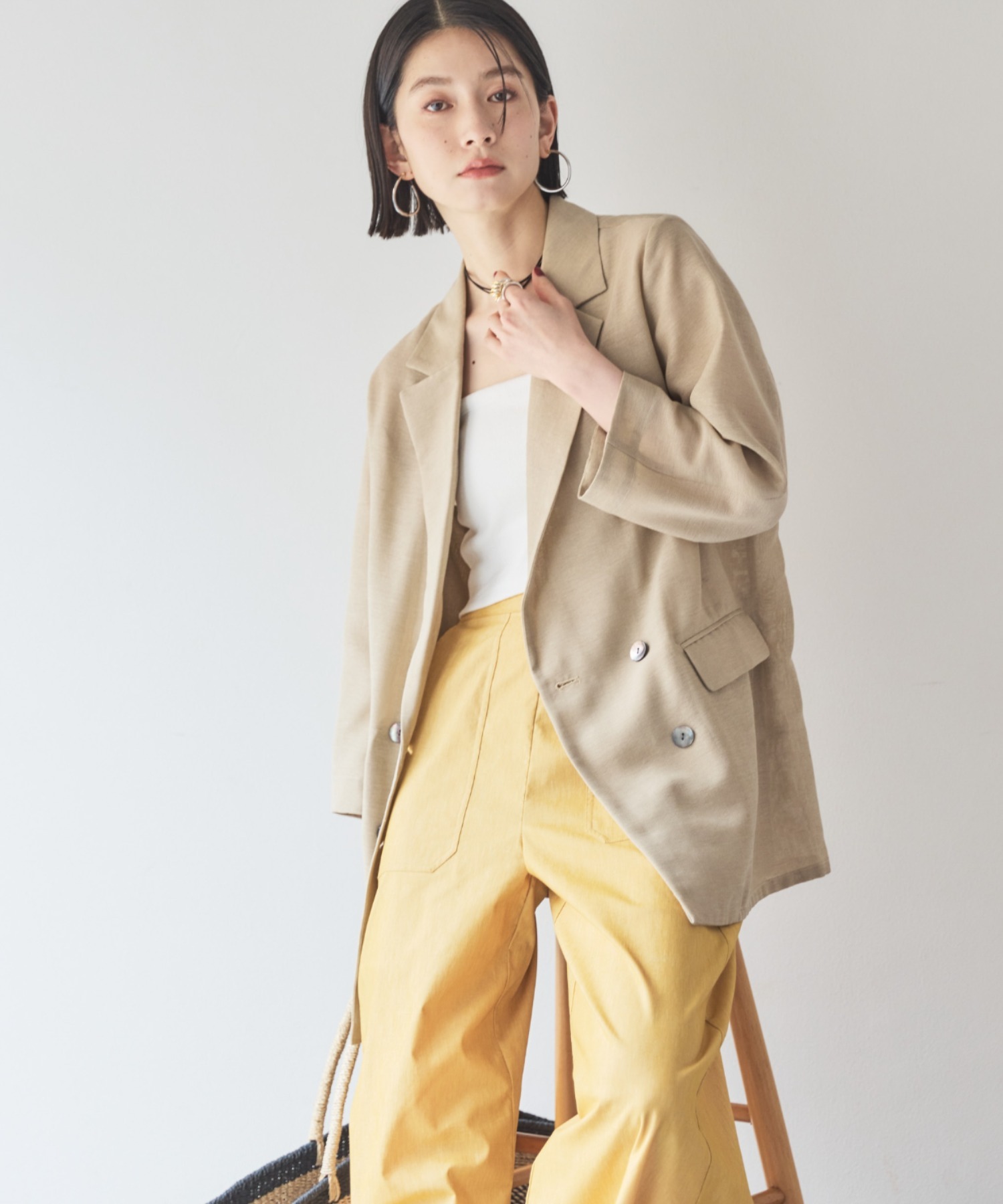 リネンライクシアージャケット Loungedress】リネンライクシアー