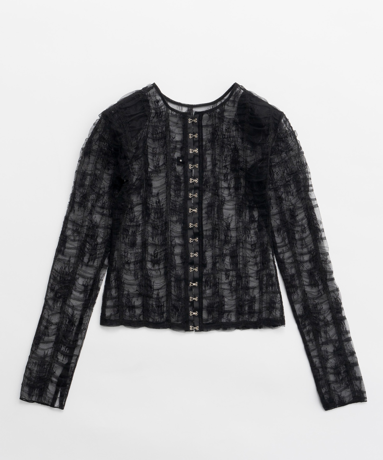 シャーリングレイヤードチュールトップ / Shirring Layered Tulle Top