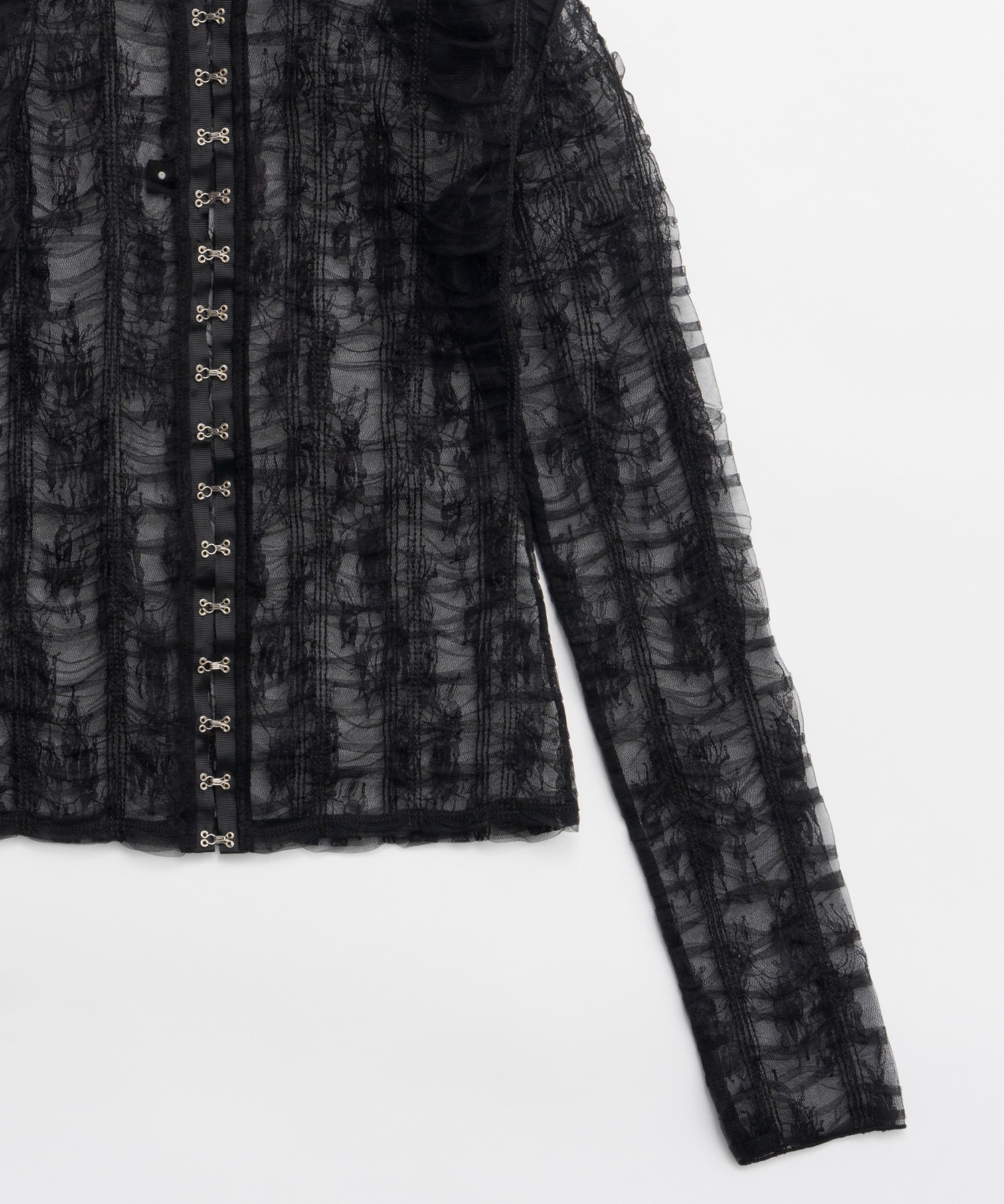 シャーリングレイヤードチュールトップ / Shirring Layered Tulle Top