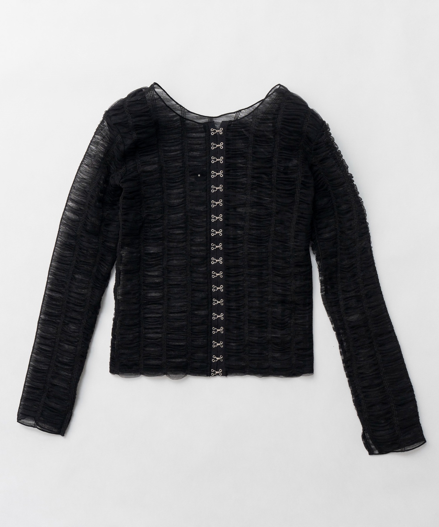 シャーリングレイヤードチュールトップ / Shirring Layered Tulle Top