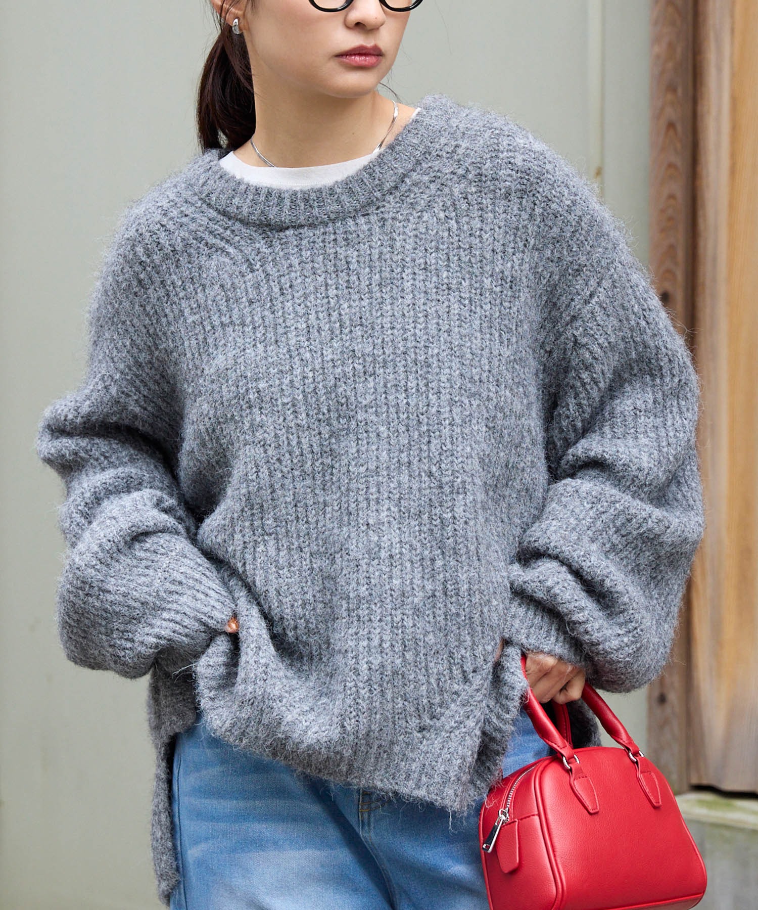 ウォッシャブル>メランジ ミックスヤーン ローゲージ ボリューム