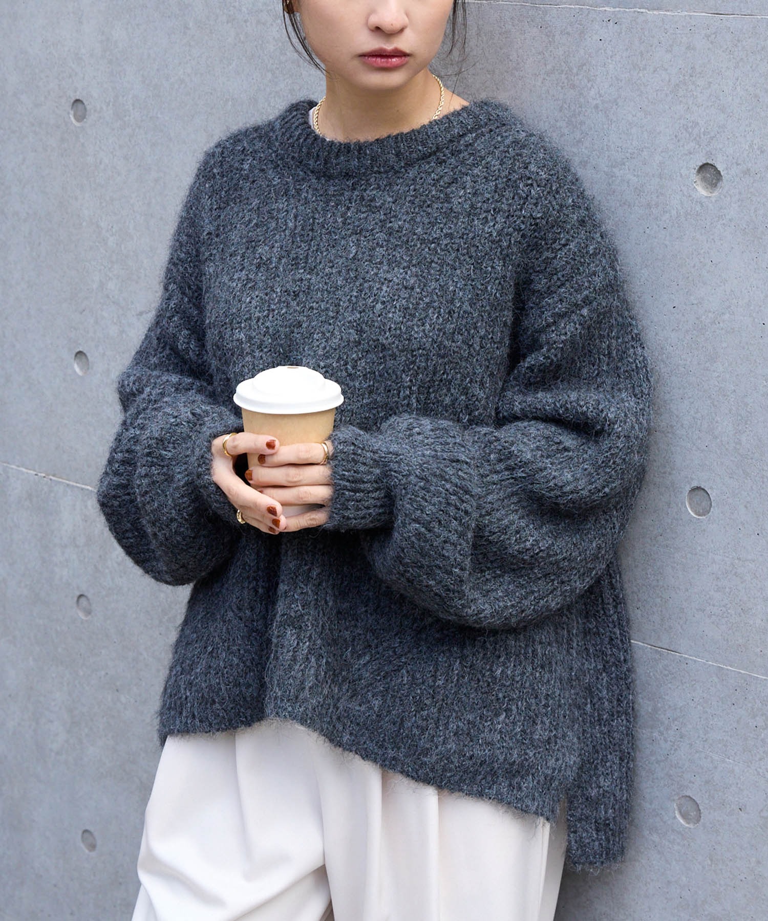 ウォッシャブル>メランジ ミックスヤーン ローゲージ ボリューム