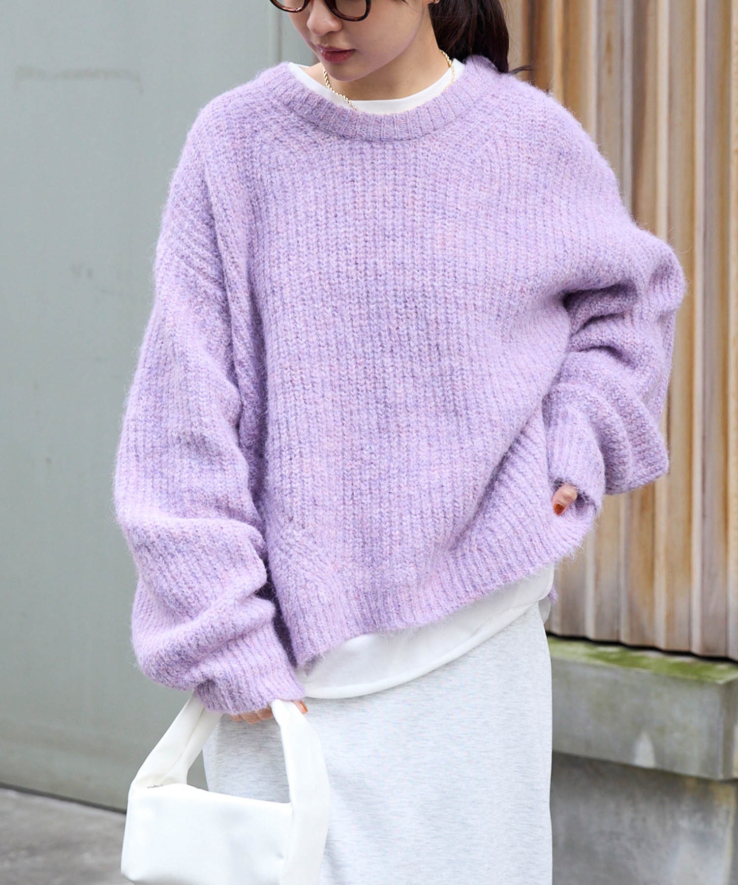 ヴィンテージ　バルーンスリーブ　チロリアンニット　パープル P3 ヴィンテージ バルーンスリーブ チロリアンニット パープル P3 molk