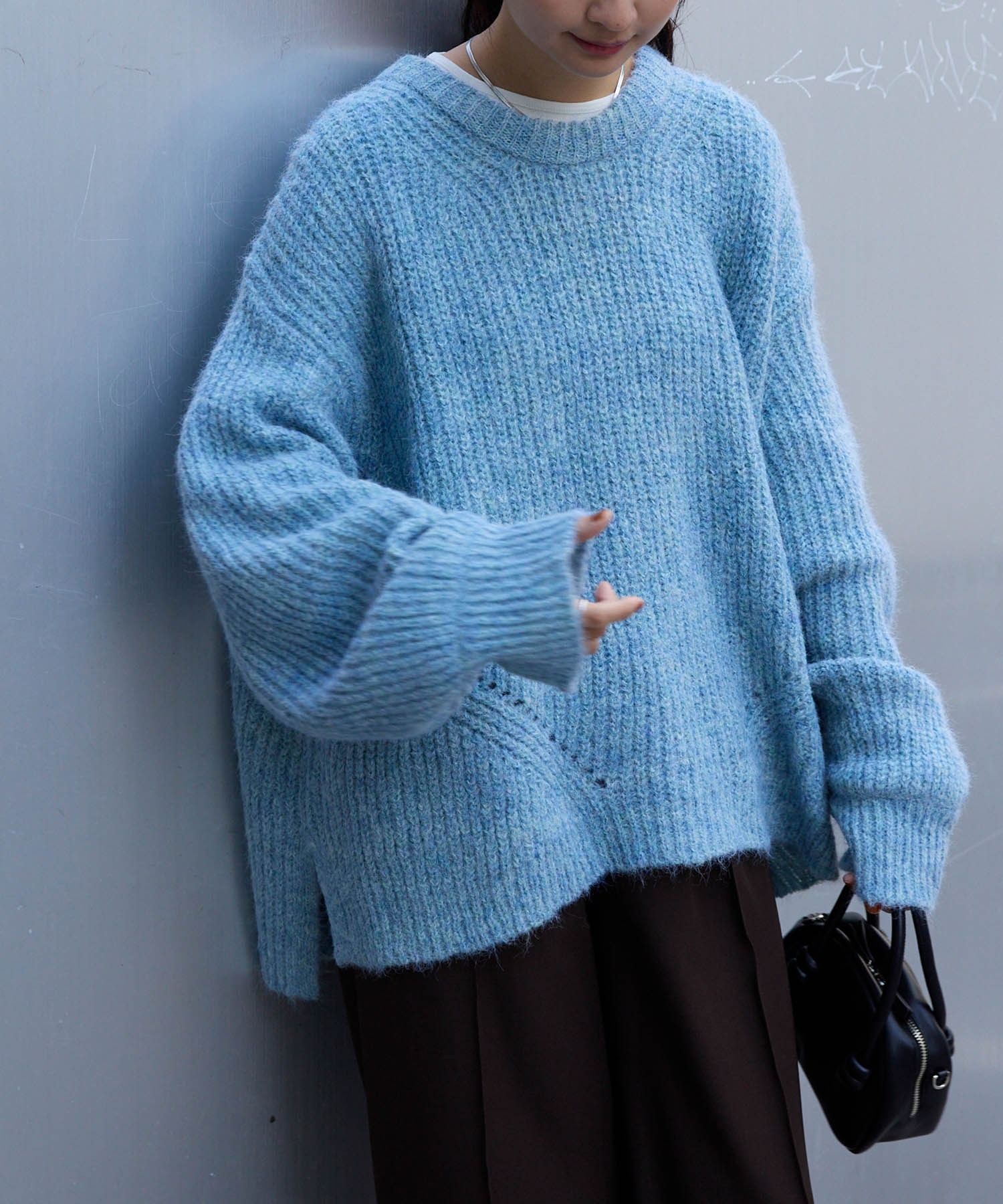 ウォッシャブル>メランジ ミックスヤーン ローゲージ ボリューム