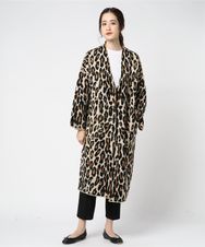 LEOPARD総柄ジャカードコート