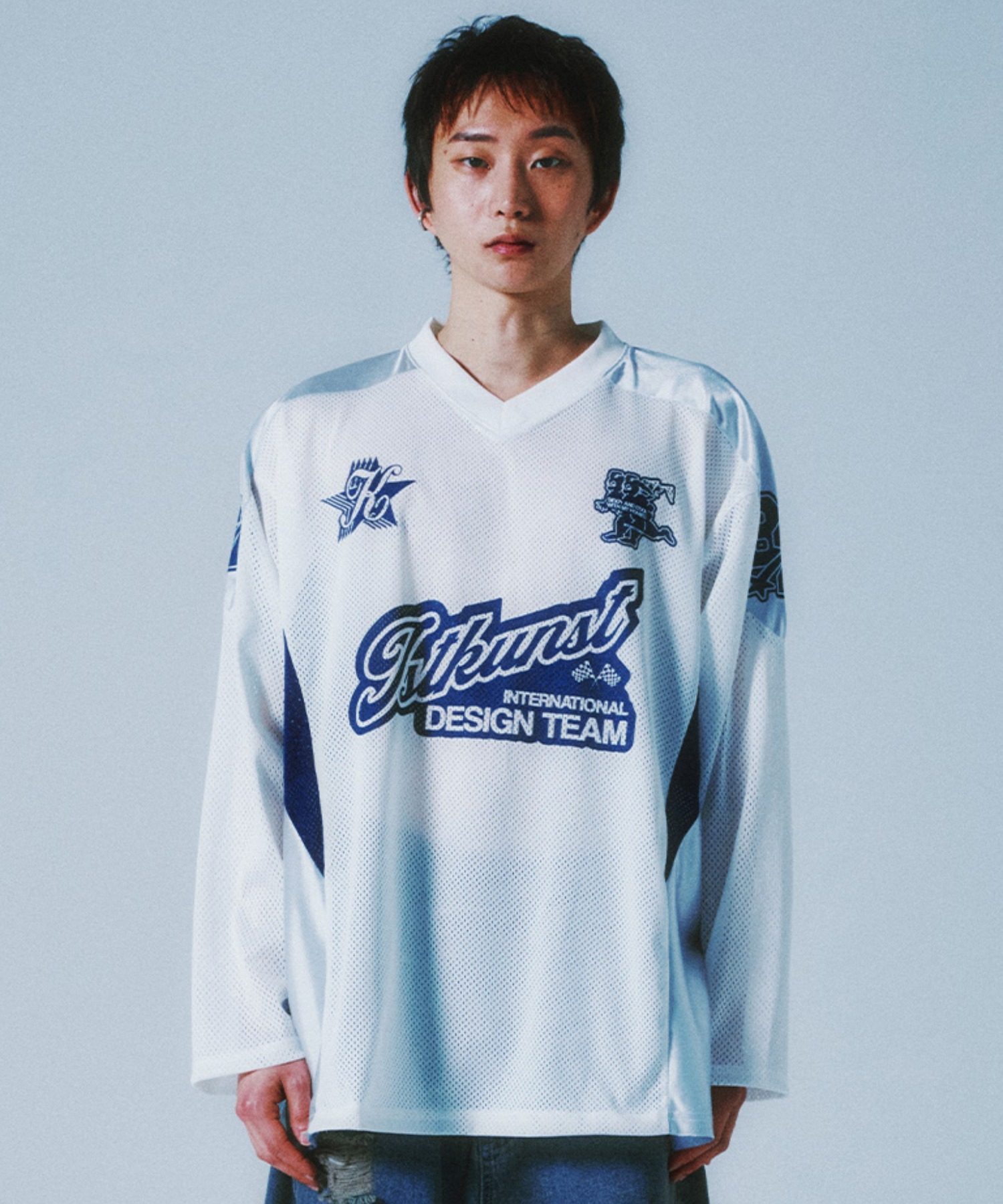 ★ 韓国の大人気【HIDDEN BEHIND】113 FOOTBALL MESH LONGSLEEVE GAME