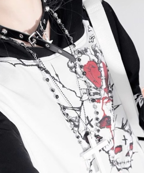 (美品)脳××× LOGOFRAME COLLAR BIG カットソー 25 襟付きコンフィットロングスリーブTシャツネイビーラメ