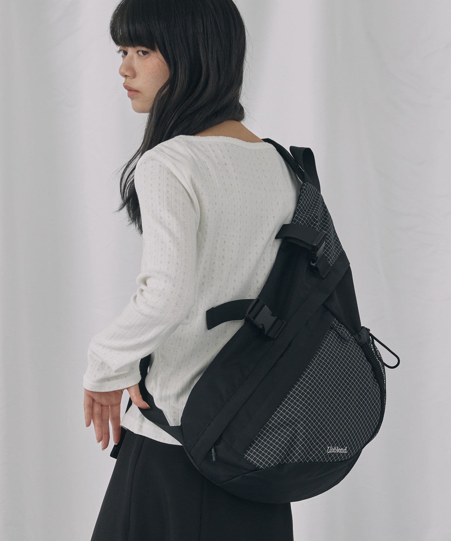 Unblend】異素材切り替え ワンショルダーボディバッグ Unblend│MONO