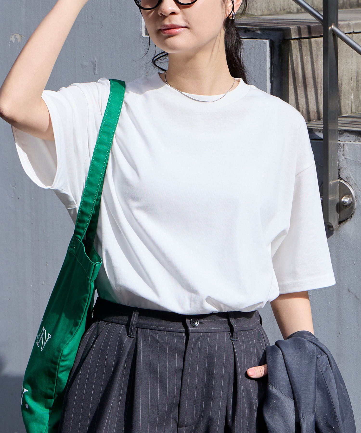 万能UVカット/汗ジミ防止＞オーバーサイズ シンプル半袖Tシャツ
