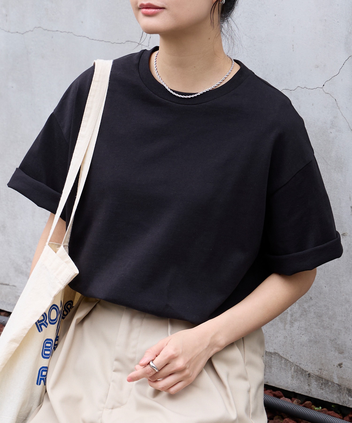 万能UVカット/汗ジミ防止＞オーバーサイズ シンプル半袖Tシャツ
