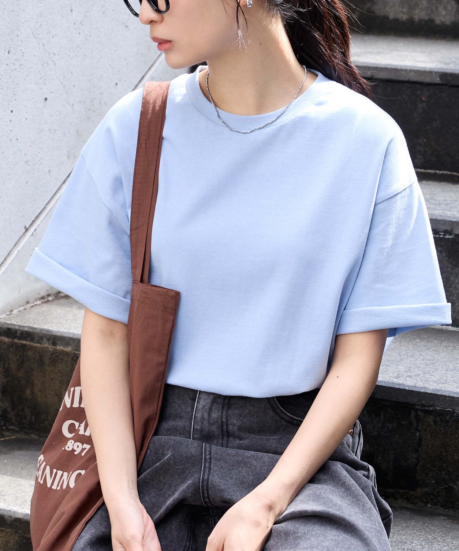 万能UVカット/汗ジミ防止＞オーバーサイズ シンプル半袖Tシャツ 