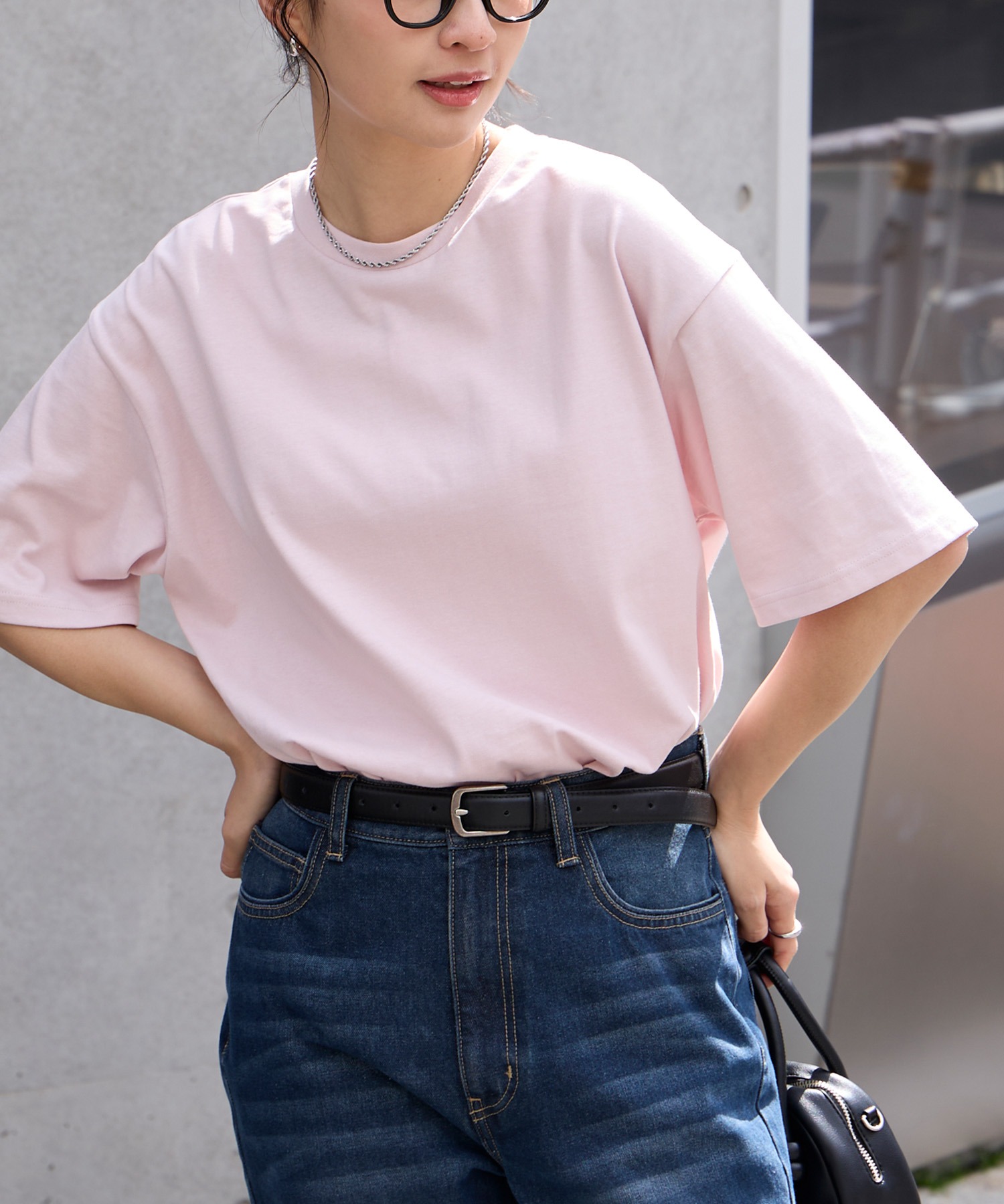 万能UVカット/汗ジミ防止＞オーバーサイズ シンプル半袖Tシャツ 