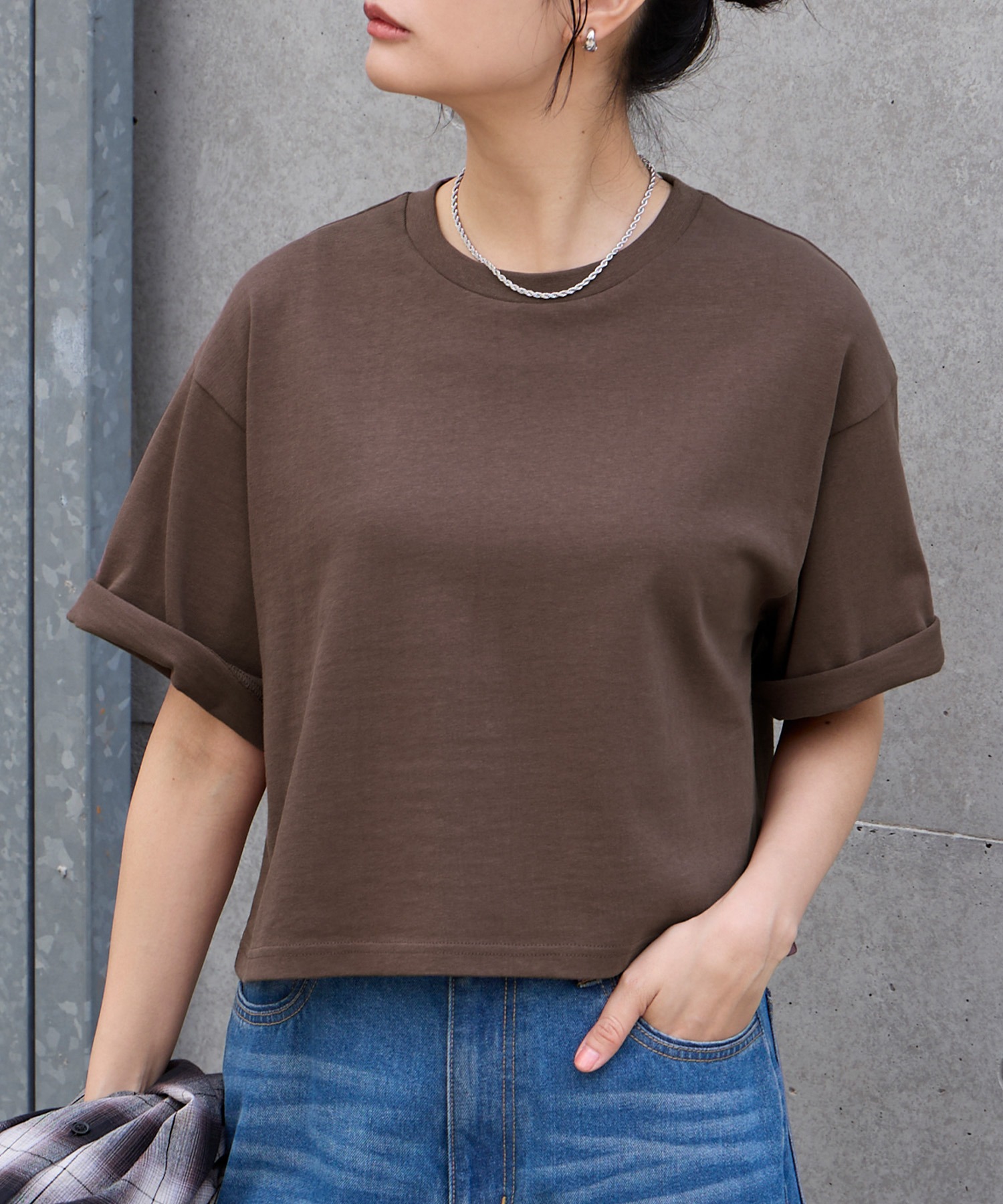 万能UVカット/汗ジミ防止＞オーバーサイズ シンプル半袖Tシャツ