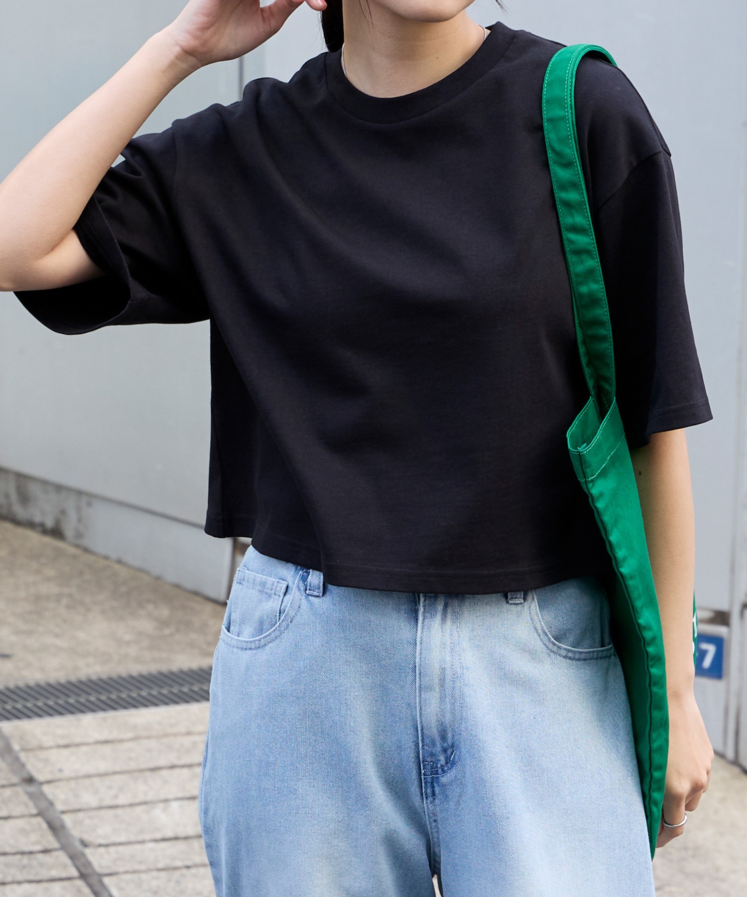 とも 万能UVカット/汗ジミ防止＞オーバーサイズ シンプル半袖Tシャツ