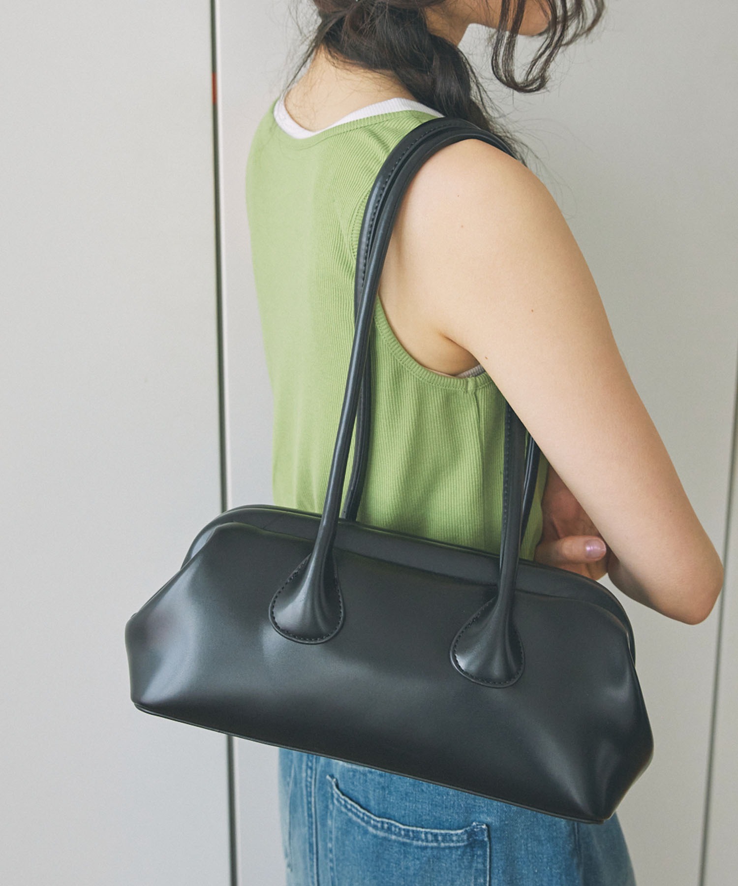 Unblend】ロングハンドル がまぐち ショルダーバッグ MONO-MART