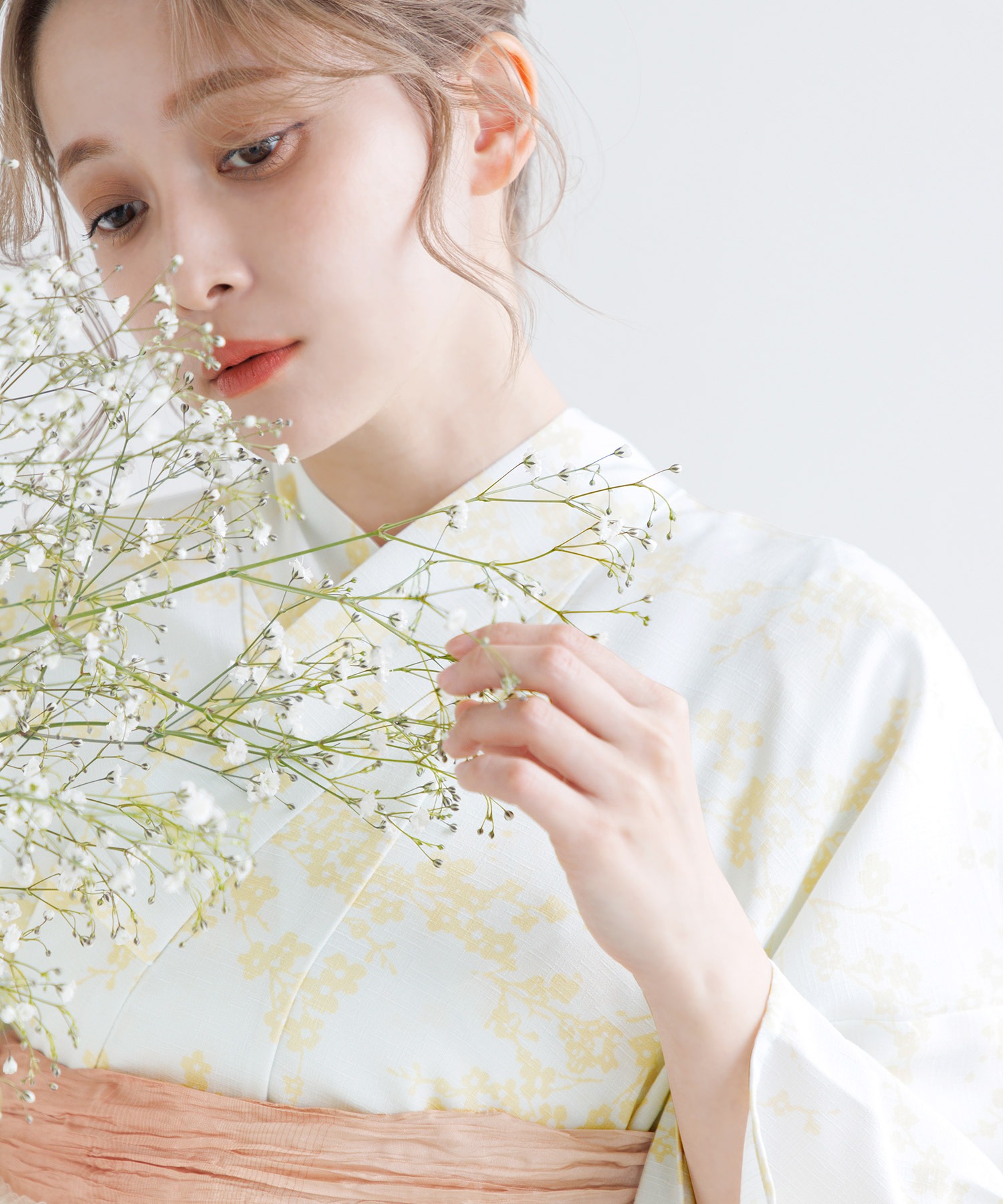 かんたん着付け】ワンピース浴衣3点セット(羽織り・ワンピース・帯)【TN】