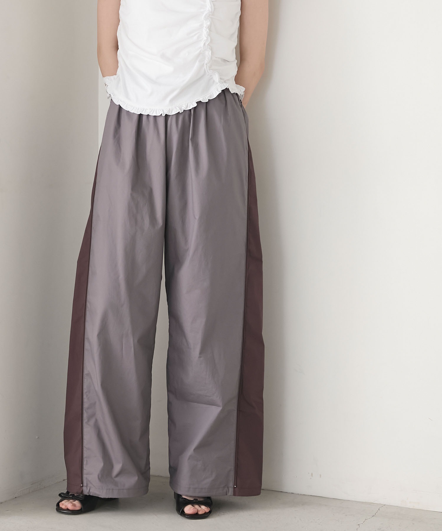 forksy.】サイド切替ジップアップワイドパンツ forksy.│MONO