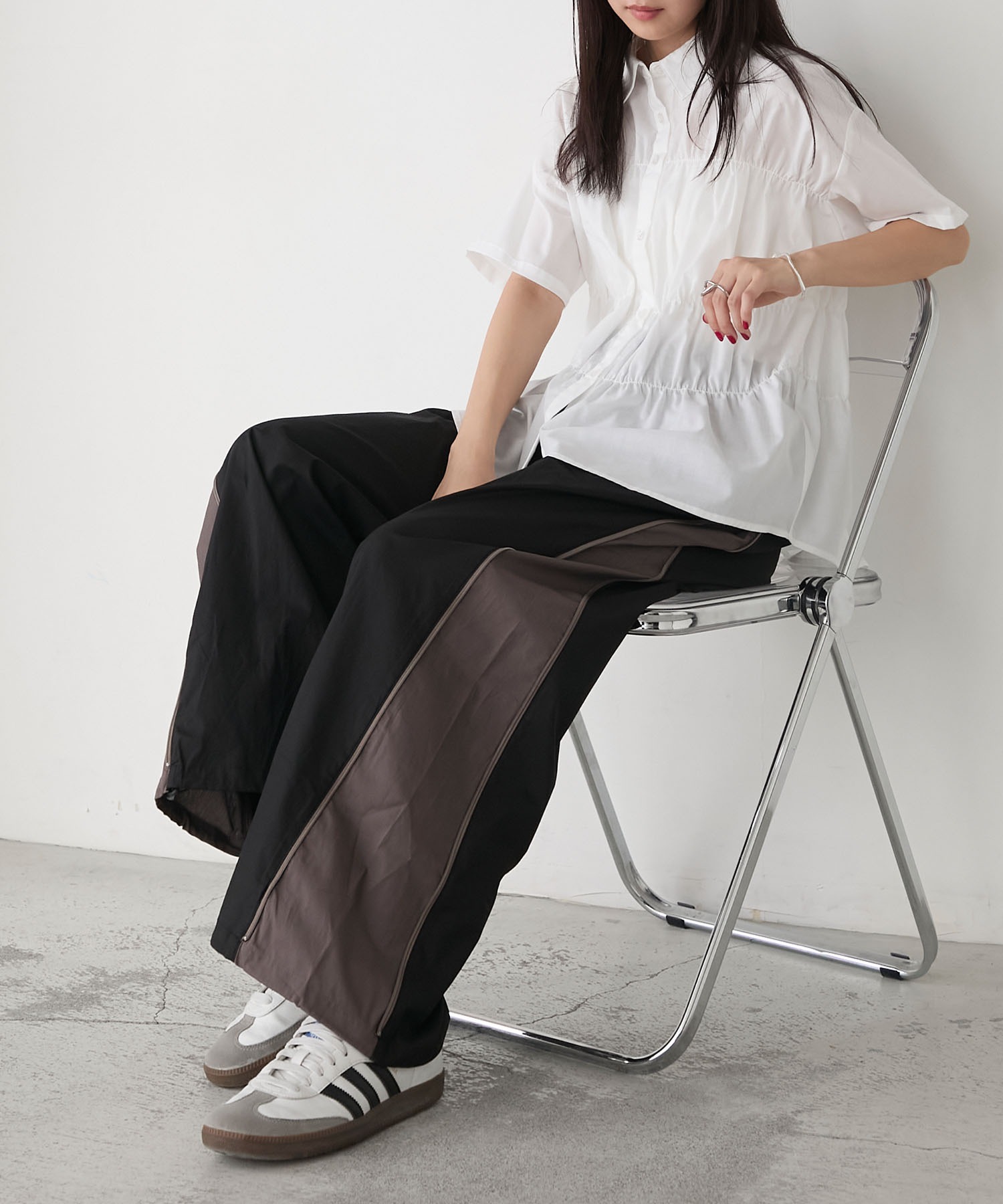 forksy.】サイド切替ジップアップワイドパンツ forksy.│MONO