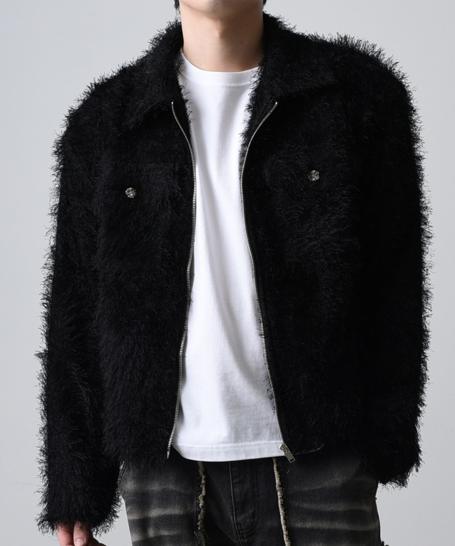 A'GEM/9 × .kom 『BENUSTA/ベヌスタ』Shaggy Fur Zip-Up Jacket