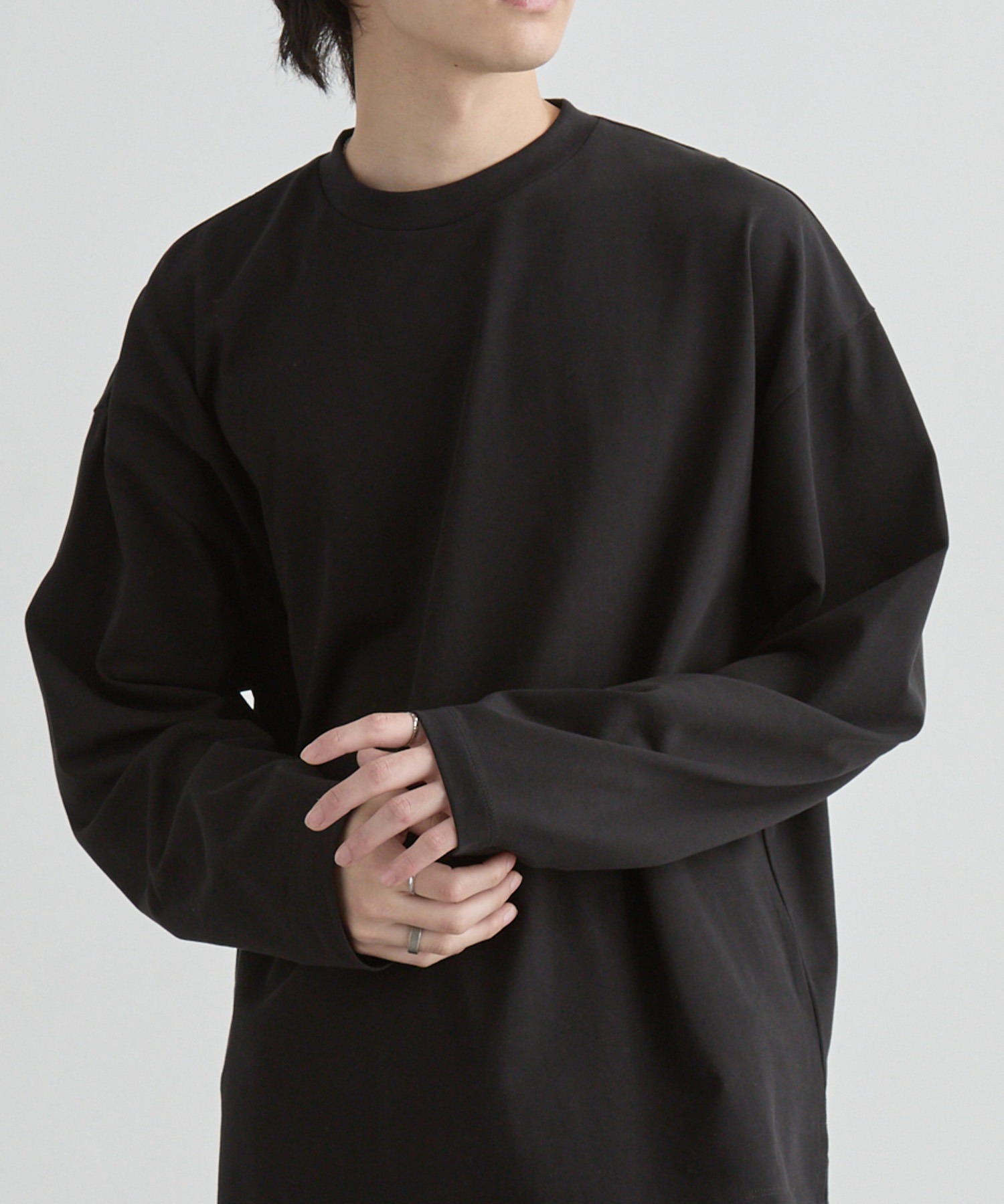EASY COMFORTシリーズ】UVカット USAコットン ベーシックロンT MONO