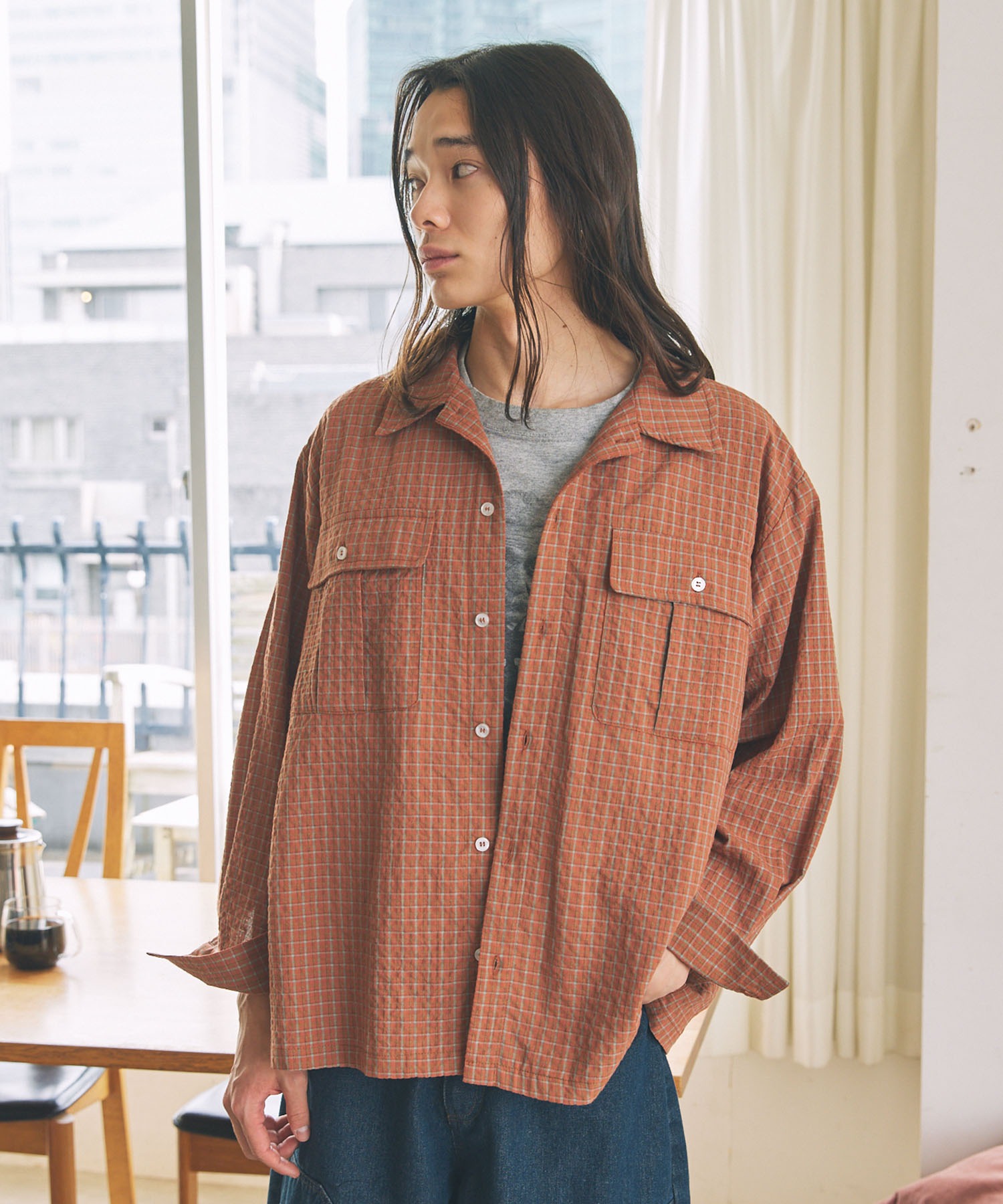 Heather chico セットアップ　チェックシャツ 公式の Heather chico セットアップ チェックシャツ ジャケット