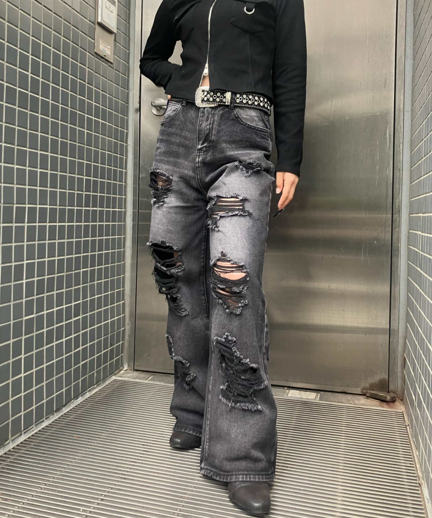 A'GEM/9 × .kom 『.KOM/ドットケーオーエム』 Grunge Style Baggy