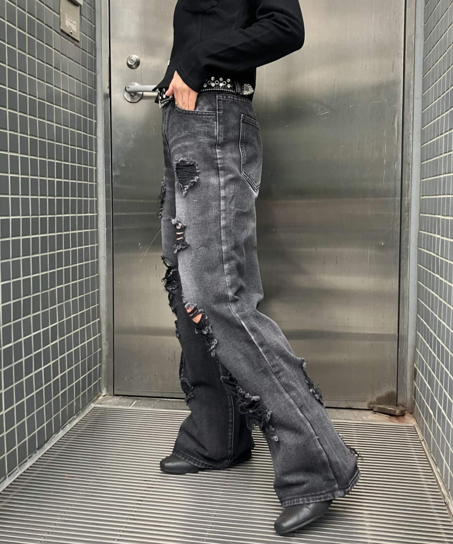 A'GEM/9 × .kom 『.KOM/ドットケーオーエム』 Grunge Style Baggy