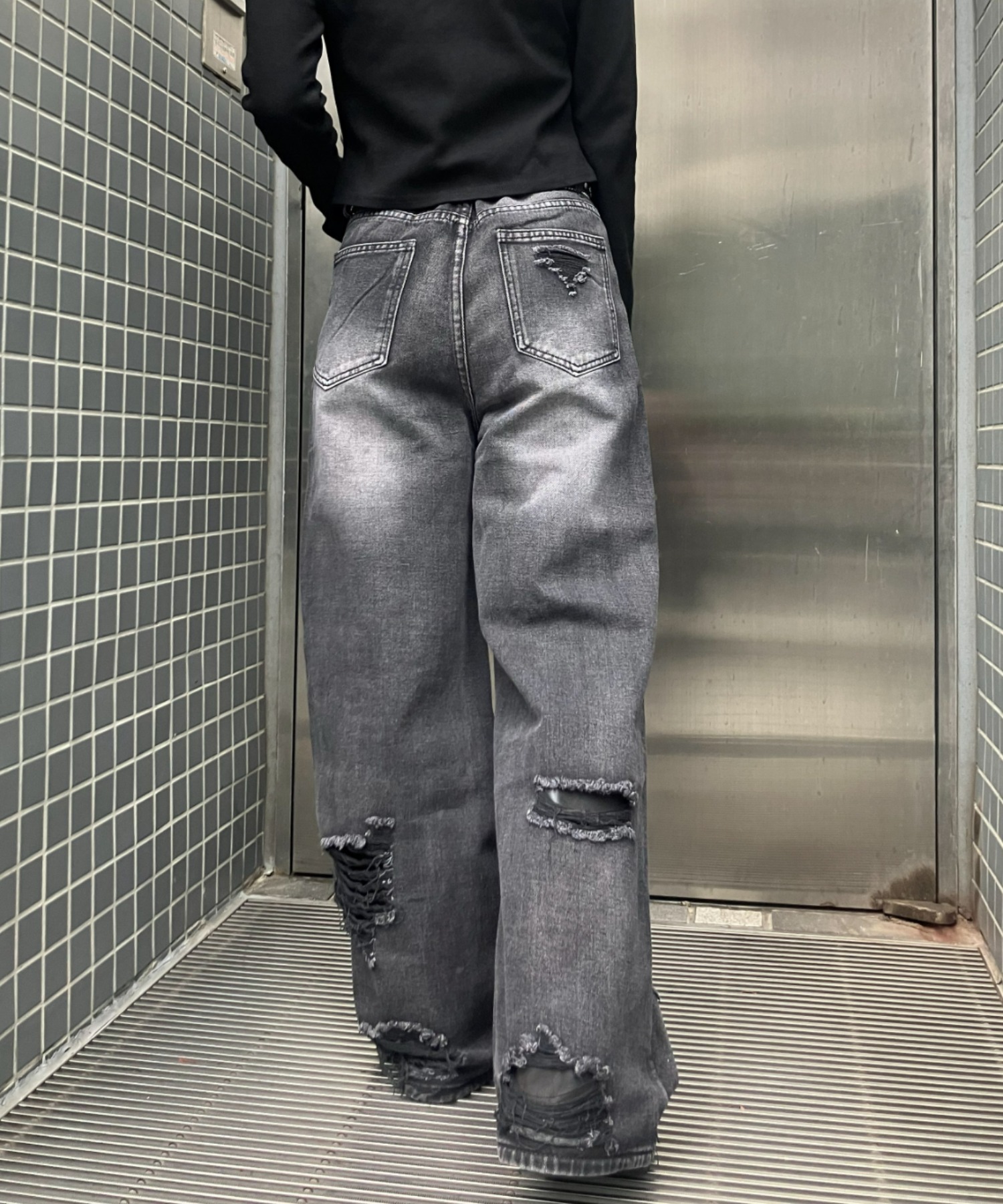 A'GEM/9 × .kom 『.KOM/ドットケーオーエム』 Grunge Style Baggy