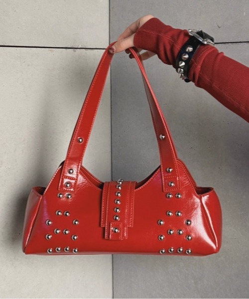 A'GEM/9 × .kom 『.KOM/ドットケーオーエム』 Patent Stud Handbag