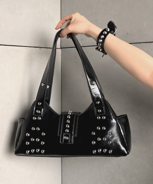 A'GEM/9 × .kom 『.KOM/ドットケーオーエム』 Patent Stud Handbag