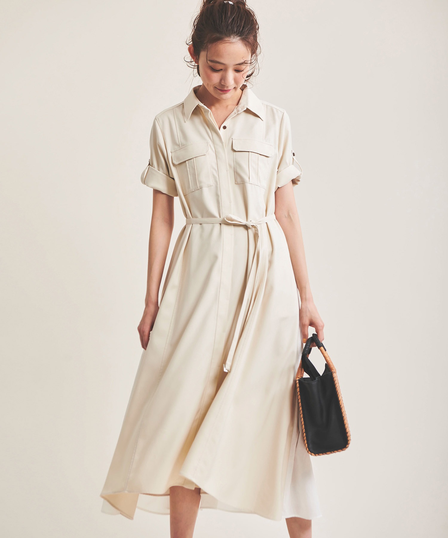 バック切替サファリワンピース Reshad Edu Af