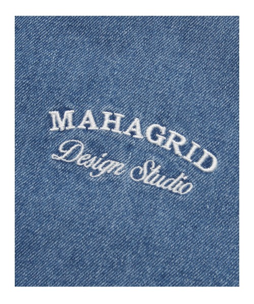 A'GEM/9 × .kom『mahagrid/マハグリッド』DENIM VARSITY JACKET/デニム